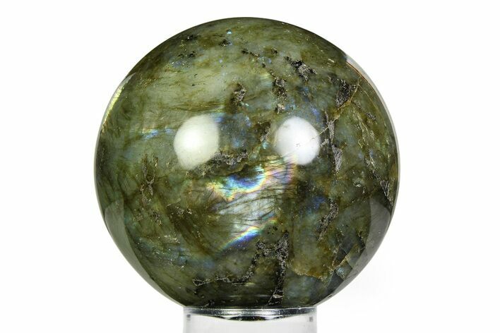 Flashy, Polished Labradorite Sphere - Great Color Play #355458